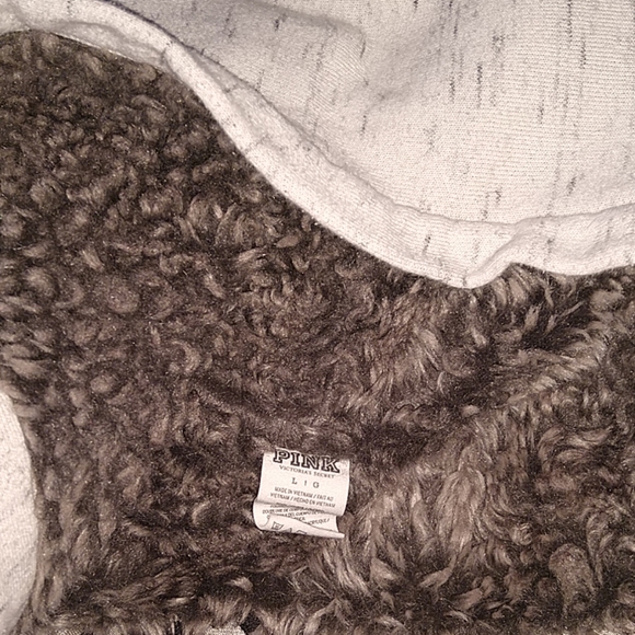 Black bling Victoria's secret faux fur sweater zip - Picture 5 of 5